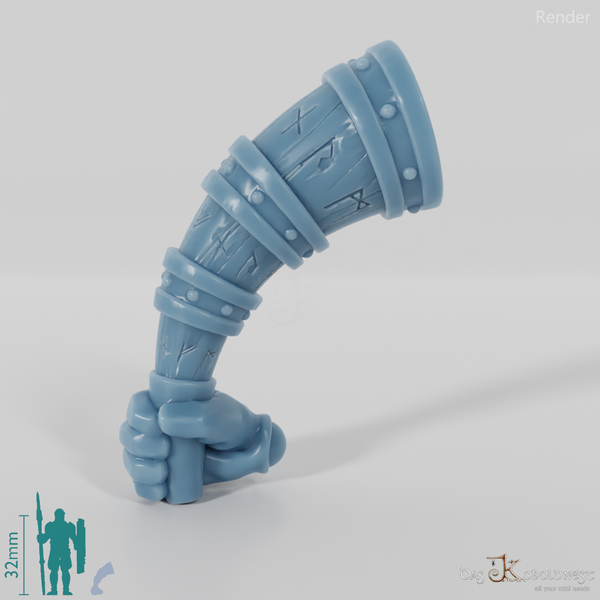 Dwarven bugle with hand