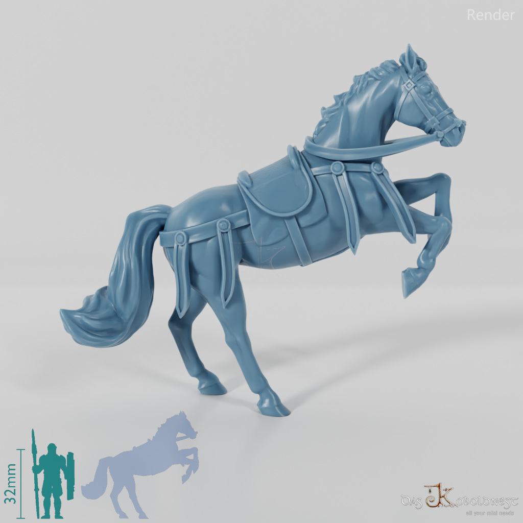 Horse of the Horse Lords - Lightly saddled and rearing