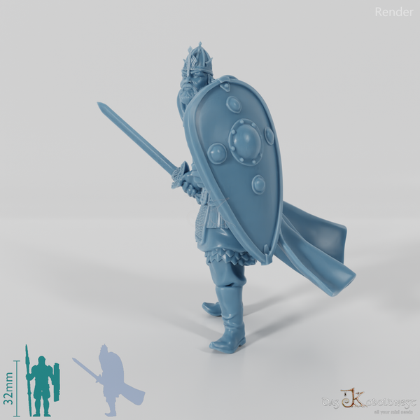 Bogatyr Ilya Muromets in fighting stance