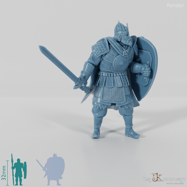 Bogatyr Ilya Muromets in fighting stance