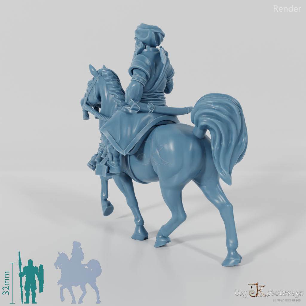 Korsaren-Kapitän auf Pferd