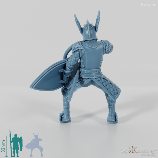 Schwingenritter der Lehnsgüter - Hornbläser 01 in Reitpose