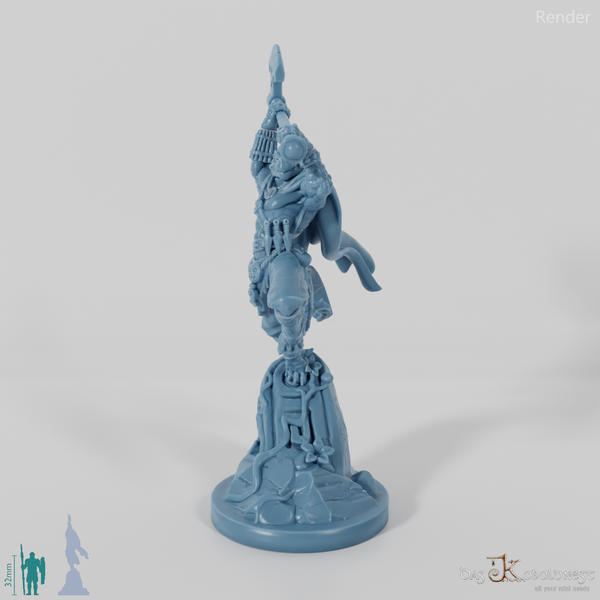 Koa, Lizard Folk Battlemaster with Ax (Pose 2)