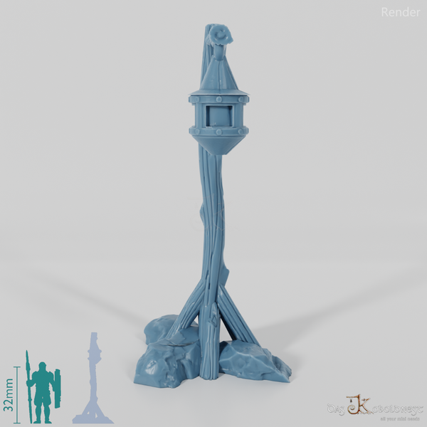 Lantern - street lamp on wooden pole 02