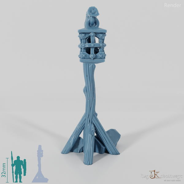 Lantern - street lamp on wooden pole 03