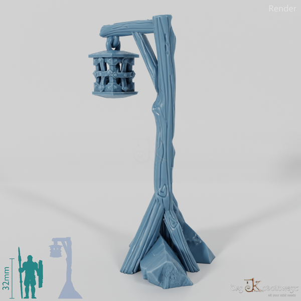 Lantern - street lamp on wooden pole 03