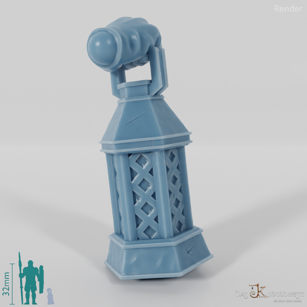 Dwarf lantern with hand