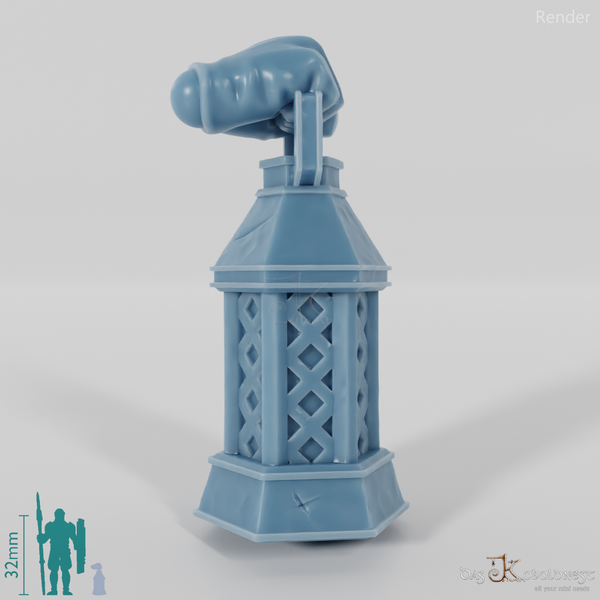 Dwarf lantern with hand
