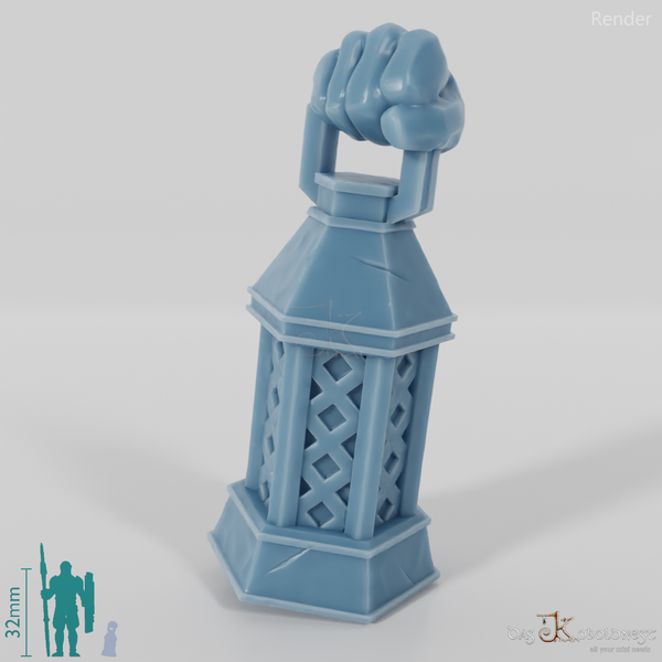 Dwarf lantern with hand