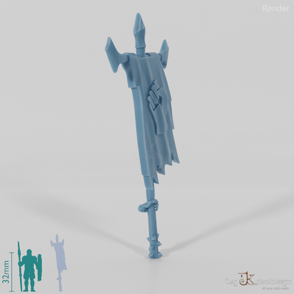 Half-orc banner with hand (hand emblem)