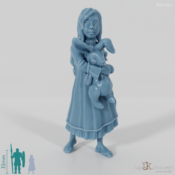 Kleines Mädchen mit Stoffhase