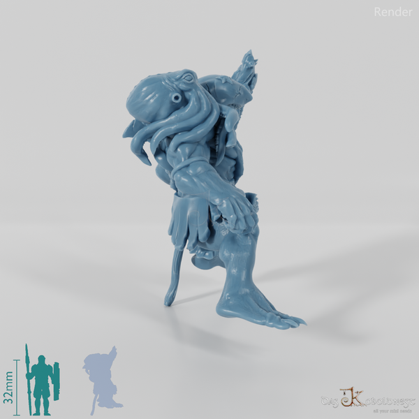 Shark people shaman 01 in riding pose