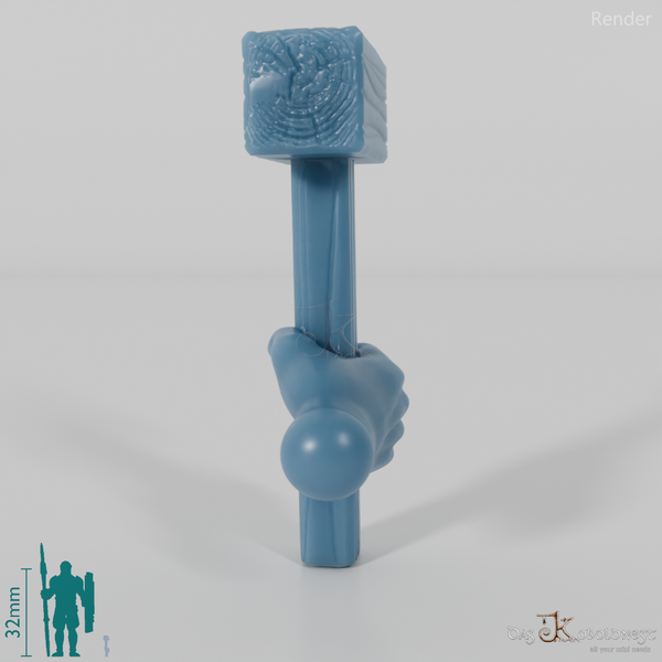Halfling wooden hammer with hand