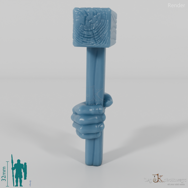 Halfling wooden hammer with hand