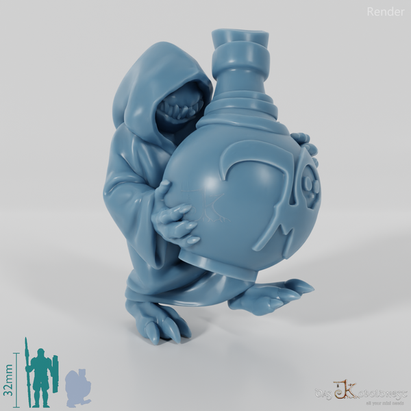 Grocer's assistant with bottle