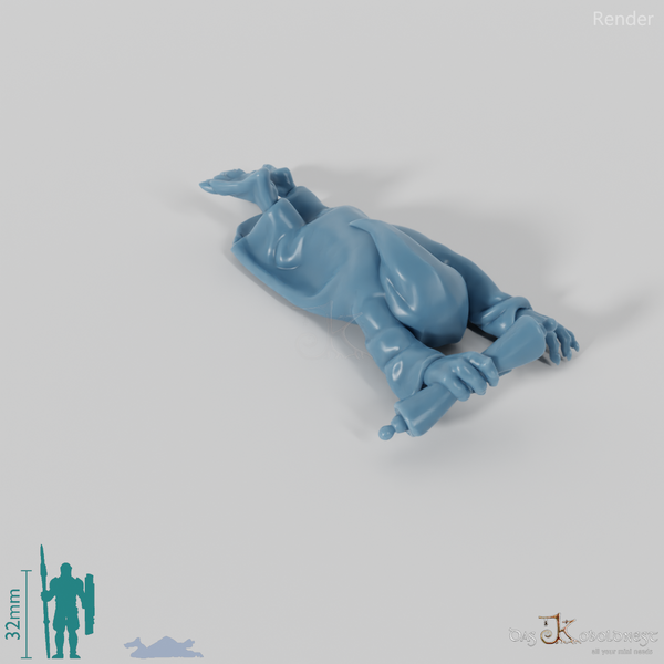 Grocer's assistant with scroll