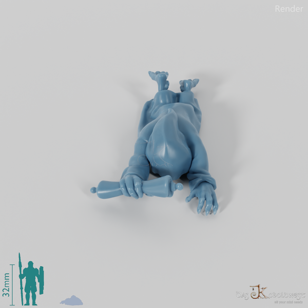 Grocer's assistant with scroll