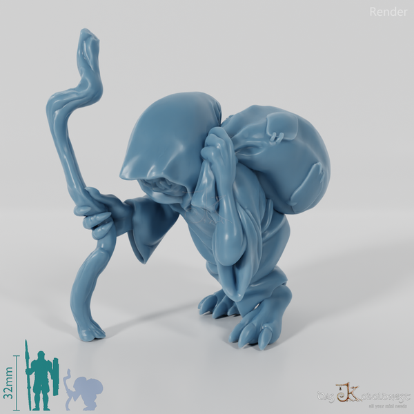 Grocer's assistant with staff