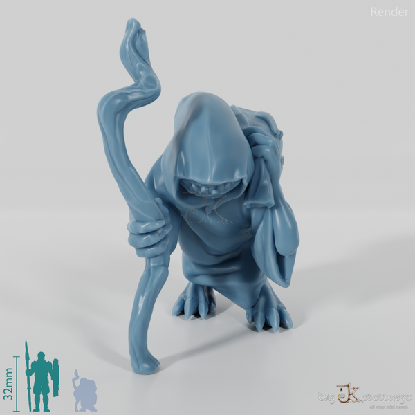 Grocer's assistant with staff