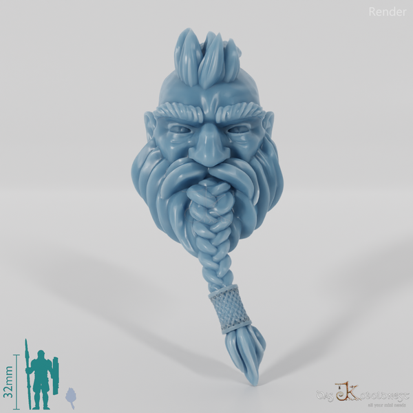 Dwarf Head - Male with braided beard