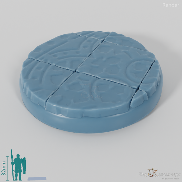 Bases with decorated floor tiles (round)