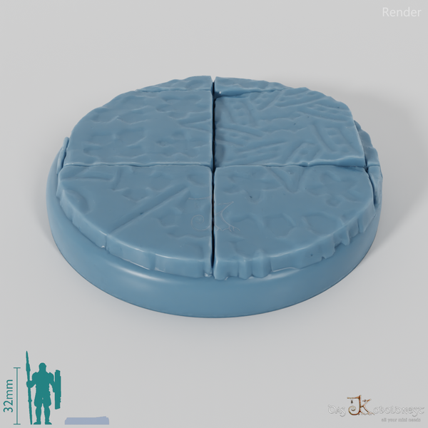 Bases with decorated floor tiles (round)