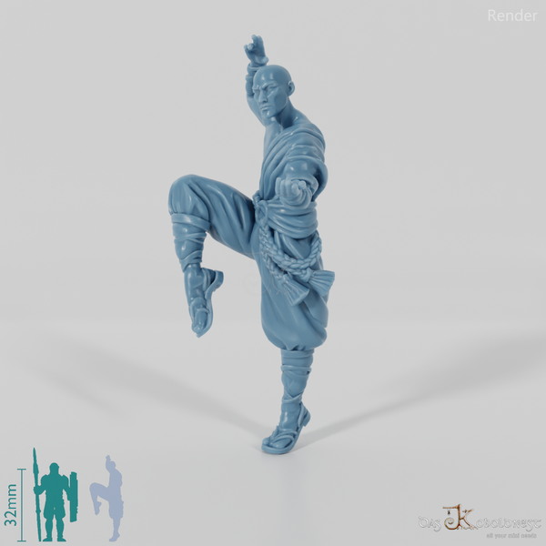 Ausgestoßener Mönch in Kampfhaltung