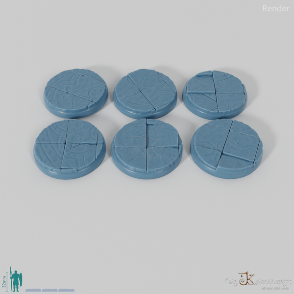 Bases with decorated floor tiles (round)