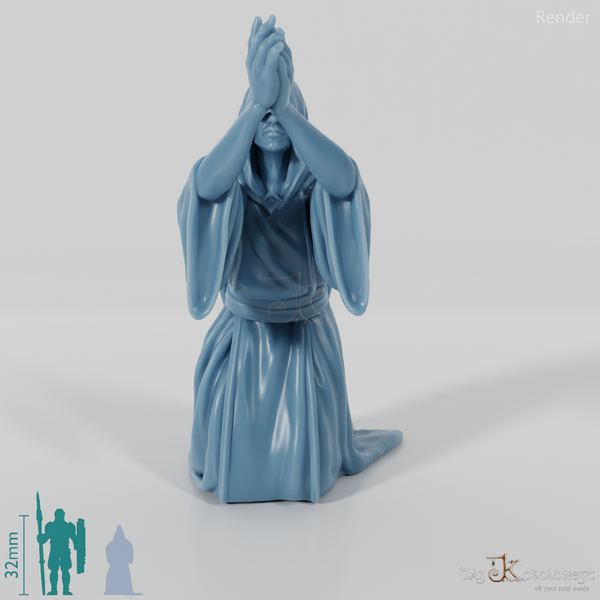 Verhüllter kniender Kultist