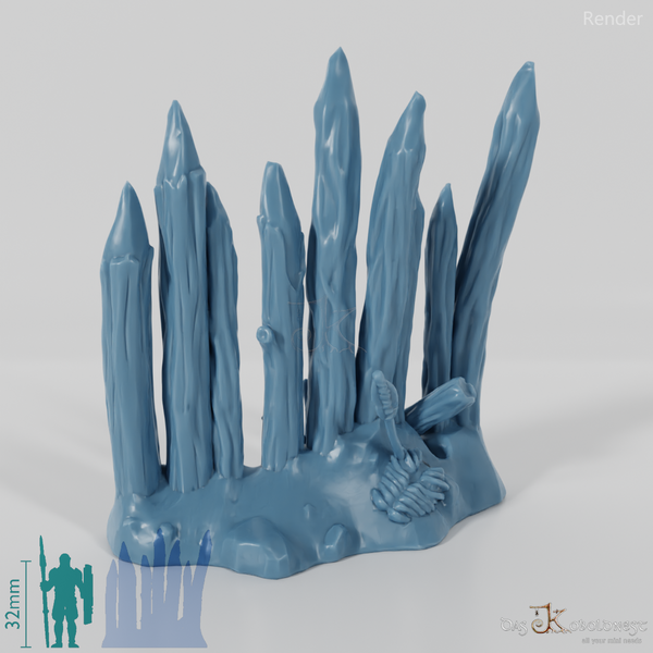 Sharpened wooden palisade 2