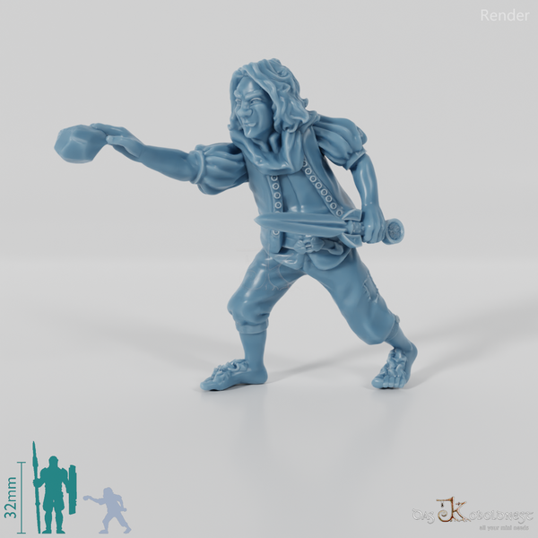 Perry, Halbling-Kämpfer in Kampfhaltung