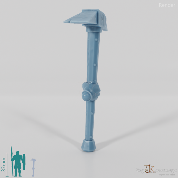 Dwarven pickaxe with hand