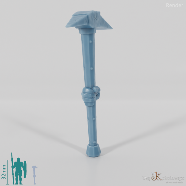 Dwarven pickaxe with hand