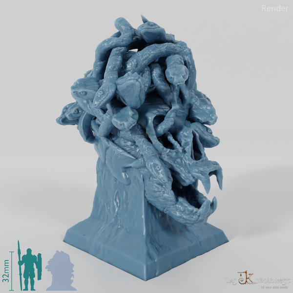 Statue - Schlangenbedeckter Affenschädel