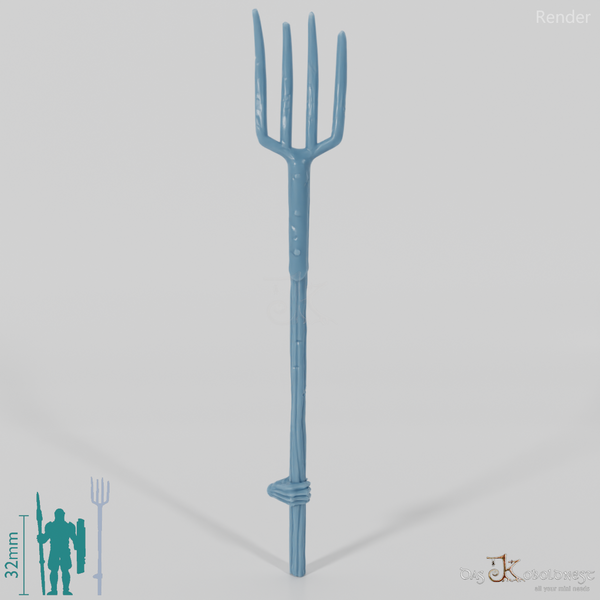 Ghost pitchfork, gripped by hand at the back