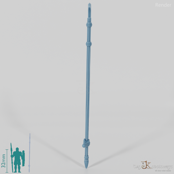 Geister-Stangenwaffe A, hinten gegriffen mit Hand