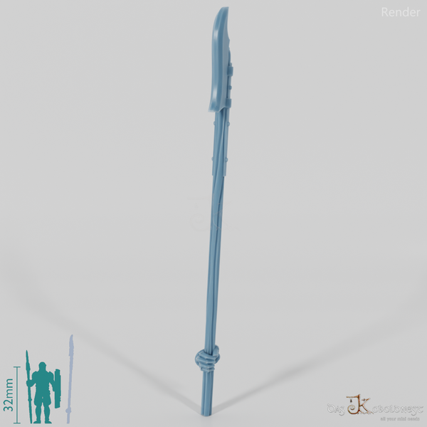 Human polearm A, gripped at the back with hand (Gonthan)