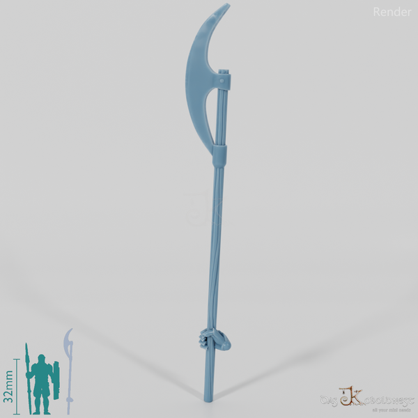 Human polearm B, gripped at the back with hand (Gonthan)