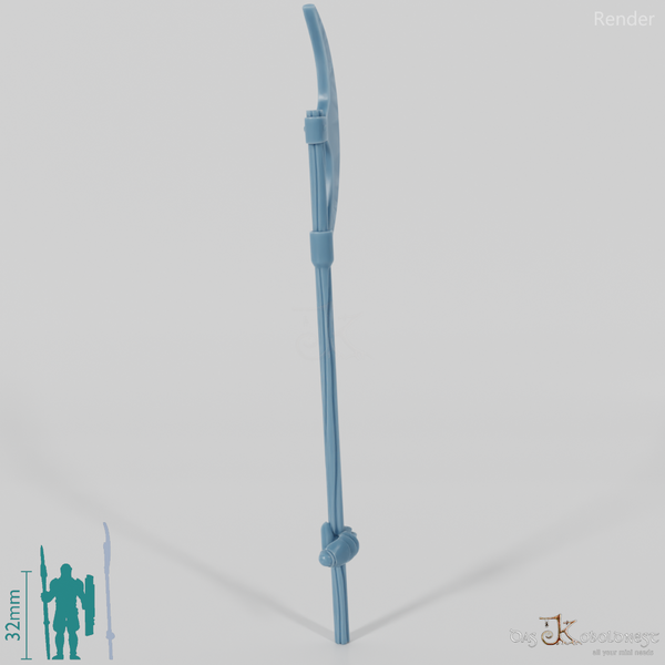 Human polearm B, gripped at the back with hand (Gonthan)