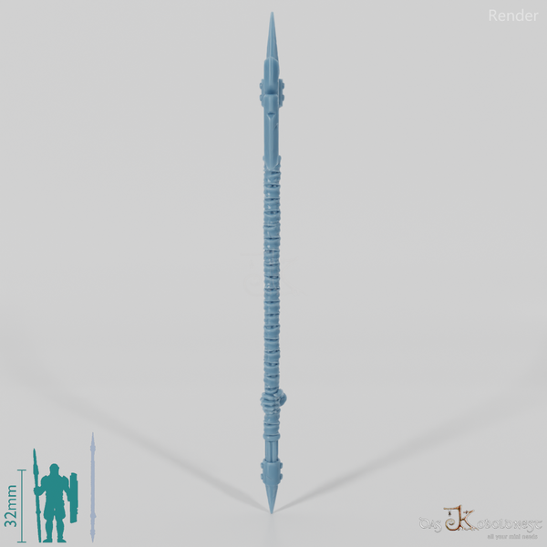 Geister-Stangenwaffe B, hinten gegriffen mit Hand