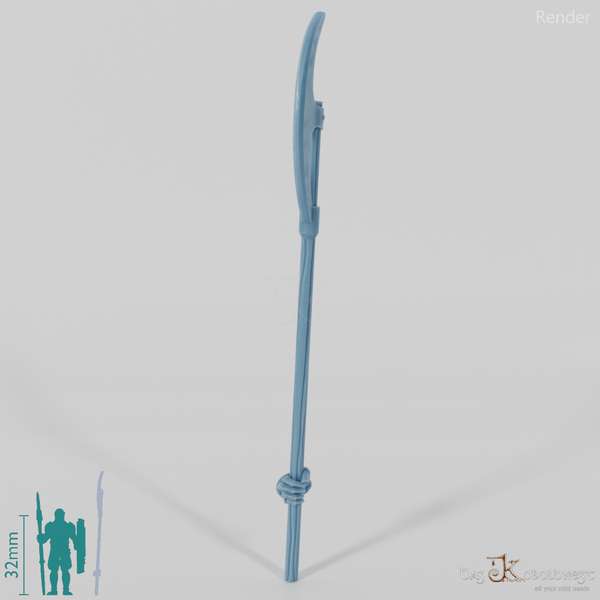 Human polearm B, gripped at the back with hand (Gonthan)