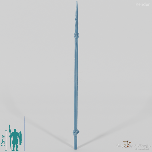 Geister-Stangenwaffe D, hinten gegriffen mit Hand