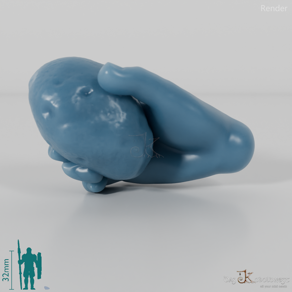Halbling-Hand mit Kartoffel