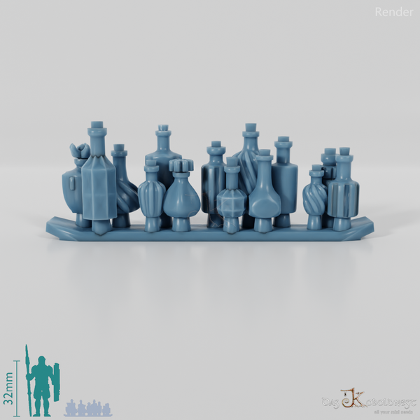 Bottle - Group of decorated potion bottles 1