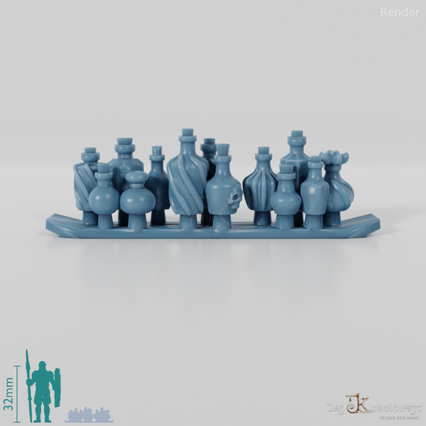 Bottle - Group of decorated potion bottles 5