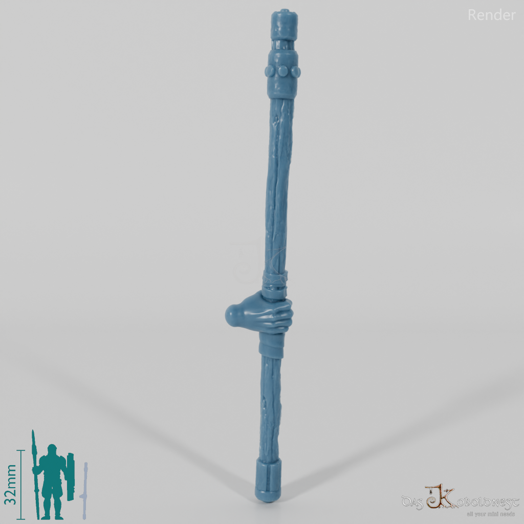 Halfling quarterstaff with hand