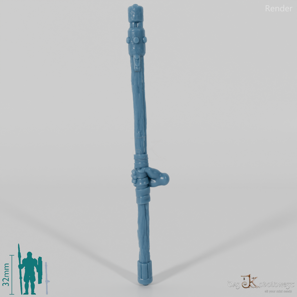 Halfling quarterstaff with hand