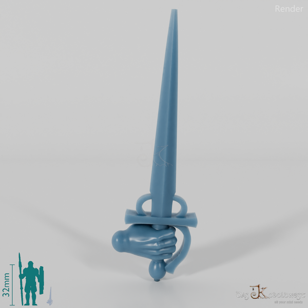 Halfling rapier with hand
