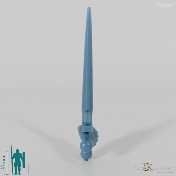 Halfling rapier with hand