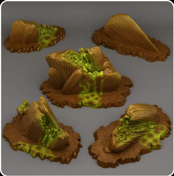 Acid-eroded boulders